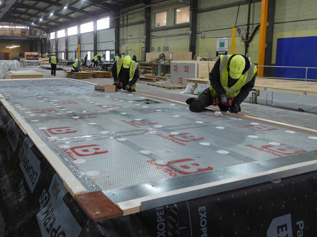 EXOPERM MONO 150 Factory Installed On 2D Structural Floor Panel - Image