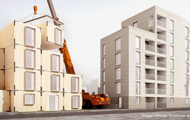 modern methods of construction cgi by Waugh Thistleton Architects