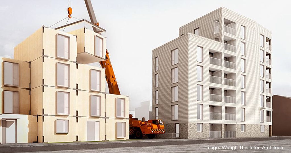 modern methods of construction cgi by Waugh Thistleton Architects
